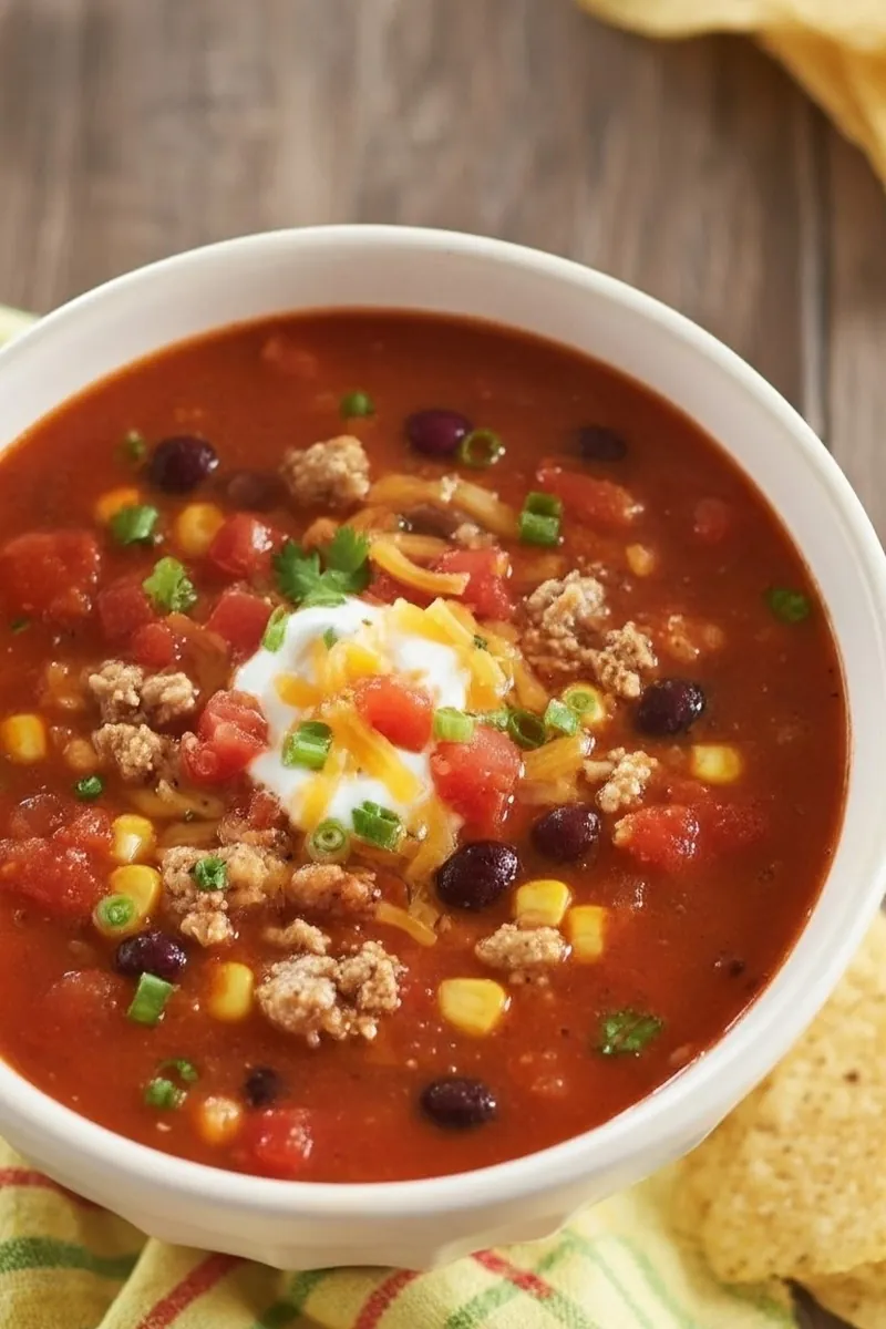 Easy Taco Soup (Stovetop, 35 Minutes) 1 taco soup 2x3 1