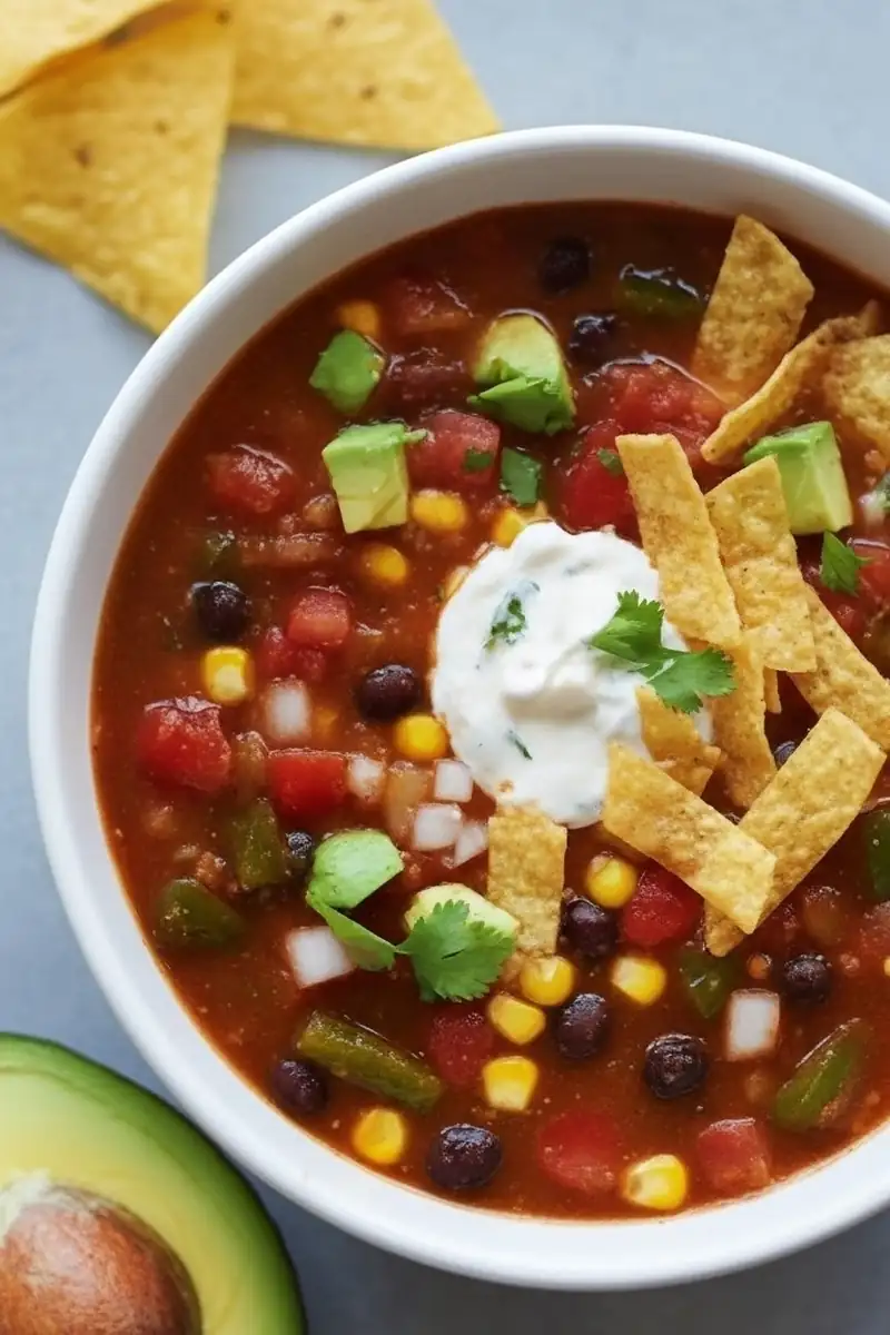 Easy Taco Soup (One-Pot, 30 Minutes) 1 vegetarian soup 2x3 1
