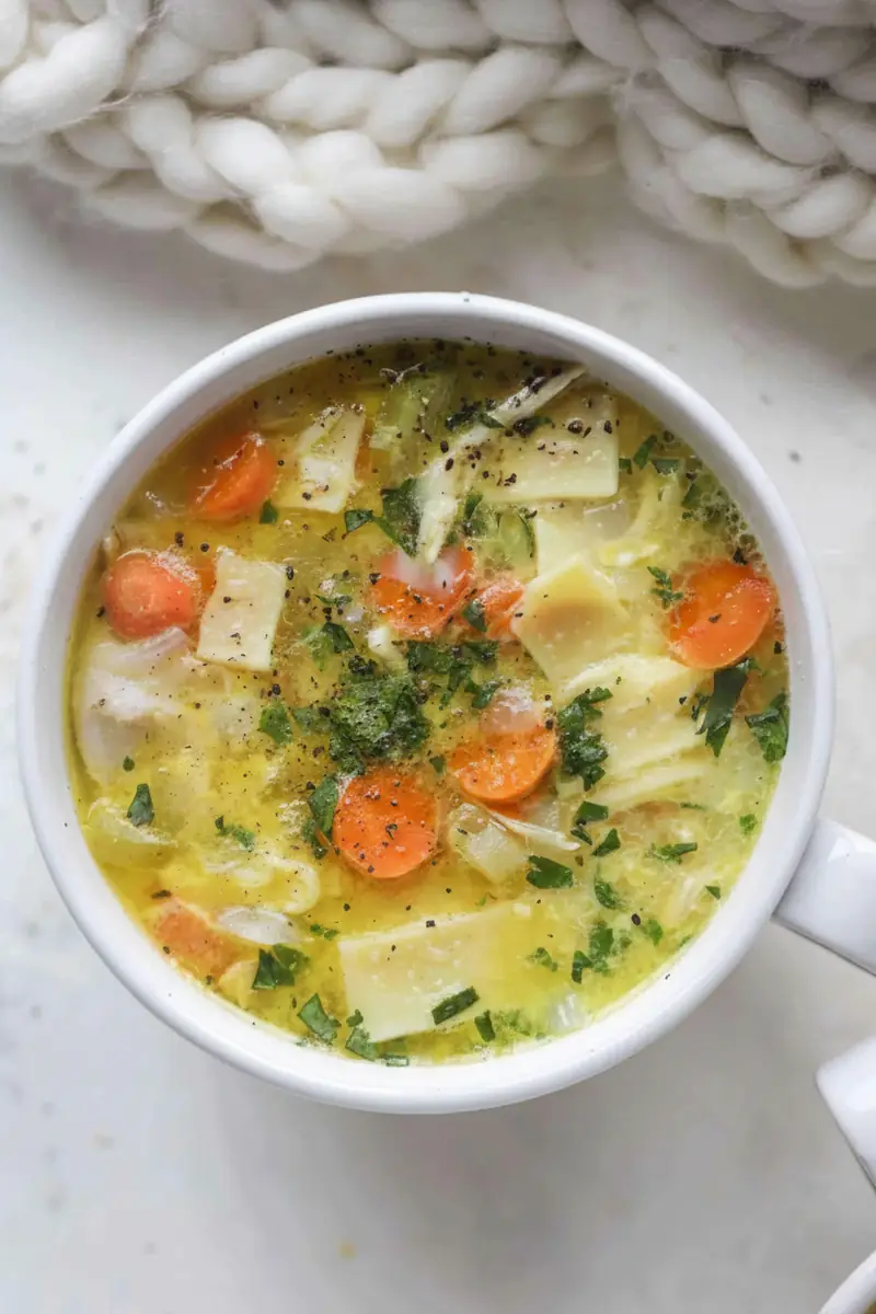 Chicken Noodle Soup with Egg Drop Swirl — Cozy, Reliable, Weeknight-Ready 1 chicken noodle soup portrait