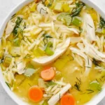 chicken orzo soup portrait