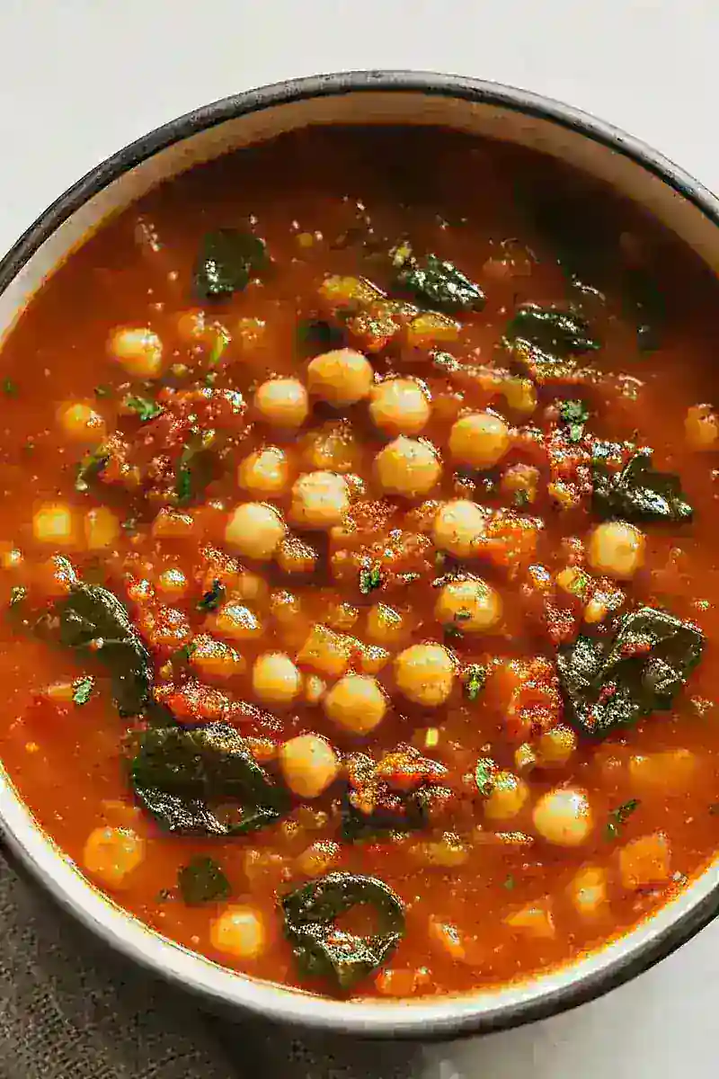 chickpea stew spinach in content