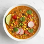 compressed vegan lentil soup portrait