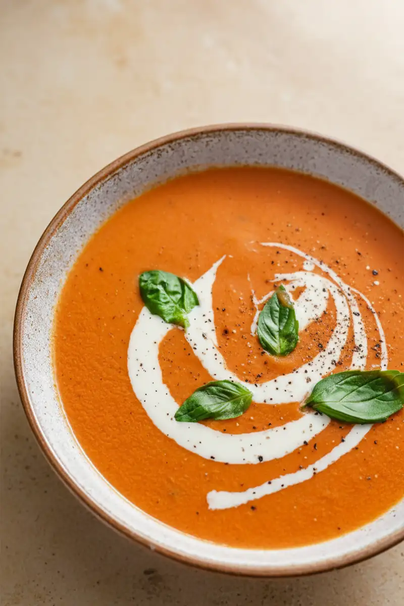 Easy Tomato Soup (One-Pan, 15 Minutes) 1 creamy tomato soup basil 800x1200 1