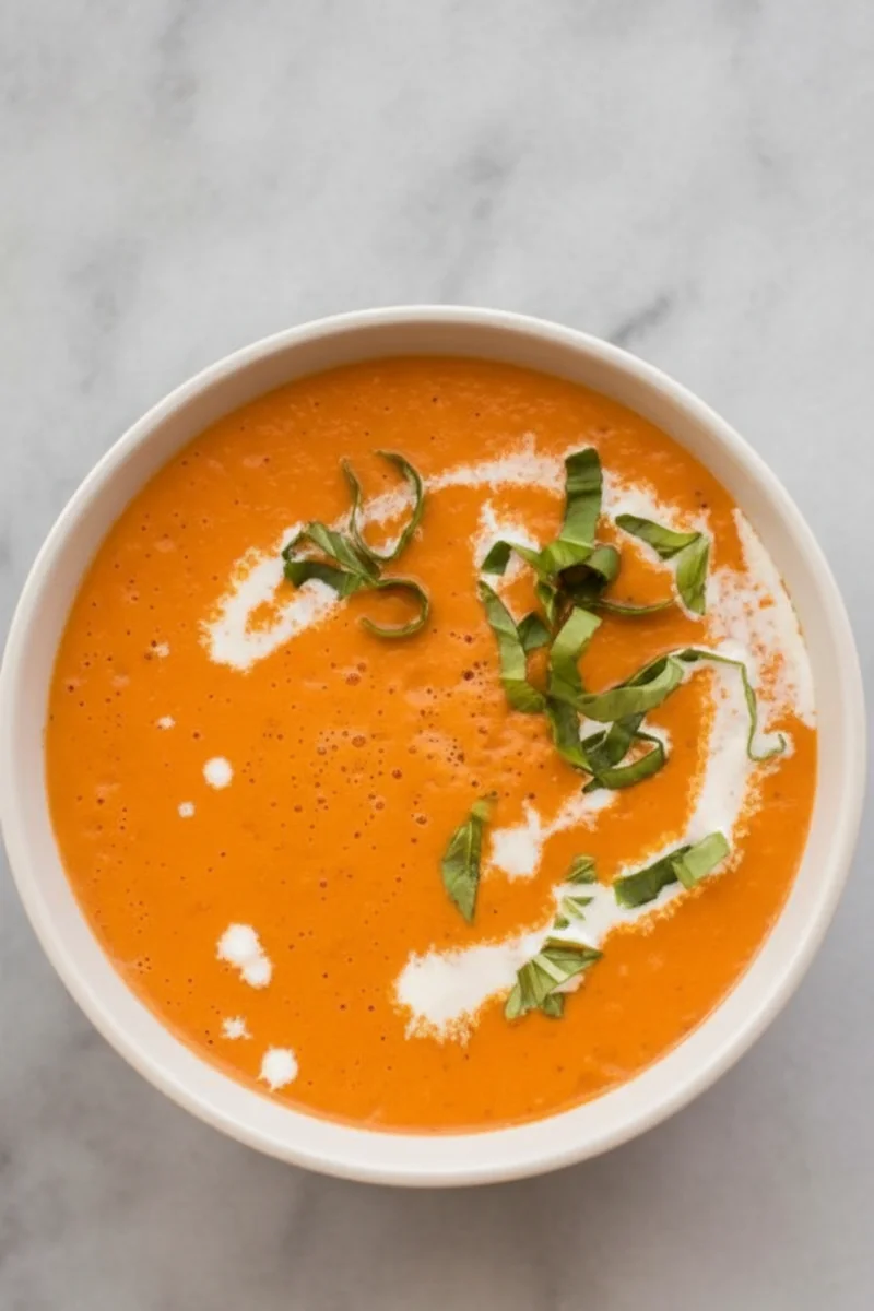 Smoky Fire-Roasted Tomato Soup — Cozy, Reliable, Weeknight-Ready 1 tomato basil