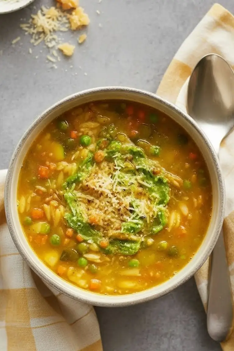 Spring Soup — Spring Garden Soup with Pesto Swirl — Bright, Brothy, Weeknight-Ready 1 Whisk 3e0401f1028efd0a30548f8f50c69ec2dr